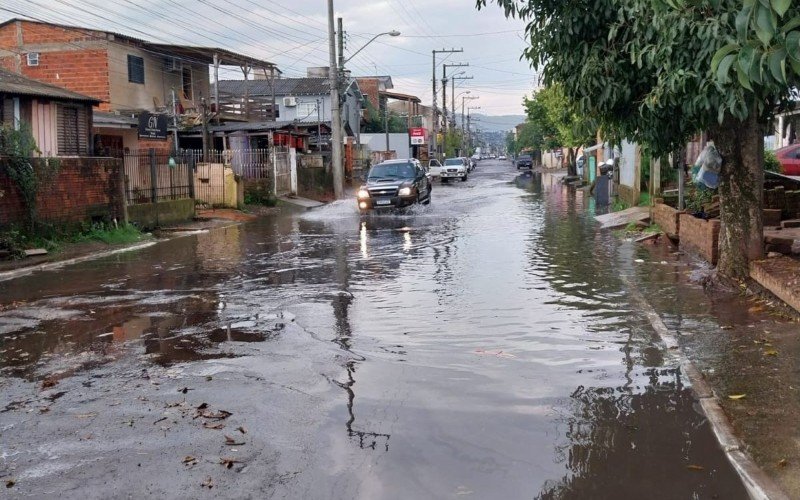 Rua Bruno Werner Storck, em Canudos, na manhã desta quinta-feira | Jornal NH