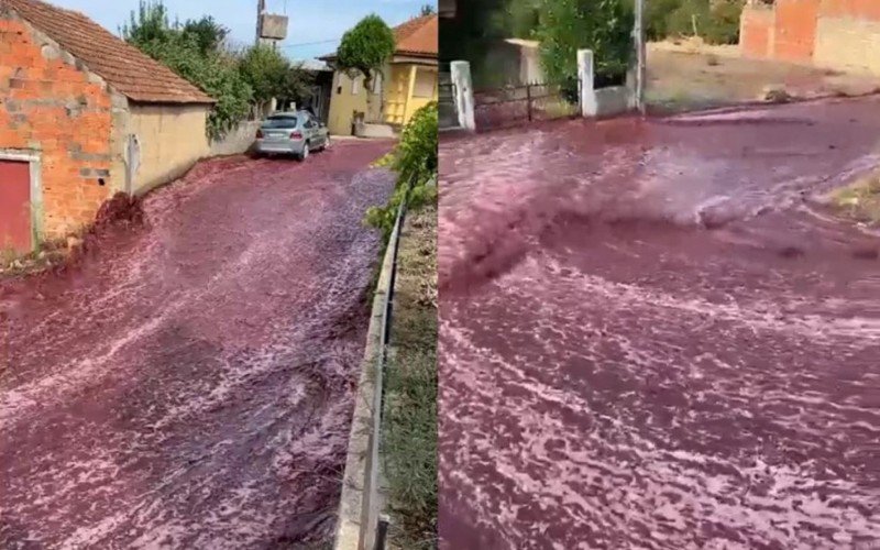 Cidade portuguesa é tomada por rio de vinho | Jornal NH