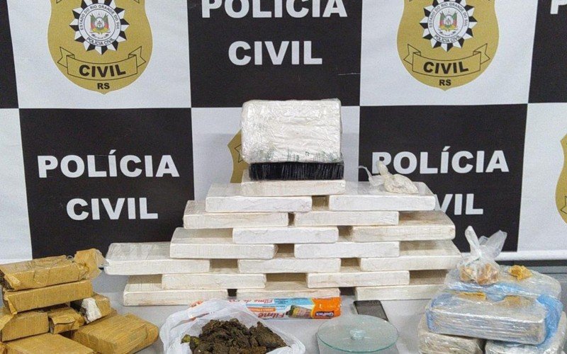 Cerca de 28 quilos de drogas foram apreendidas em casa usada como depÃ³sito em Campo Bom