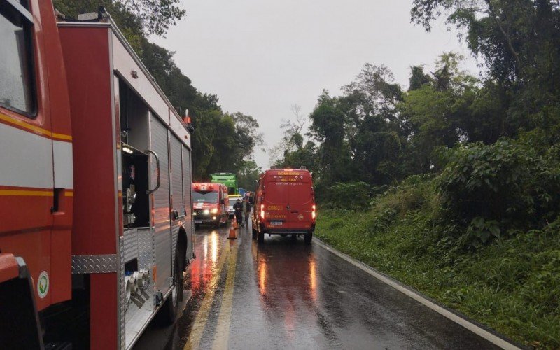 RS-020: CaminhÃ£o que transportava bois vivos tomba e rodovia Ã© bloqueada apÃ³s animais ficarem pela pista