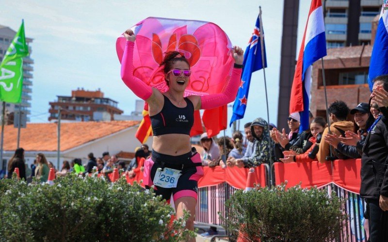 Marina Bordignon fez bonito durante a Maratona Internacional de Punta del Este 