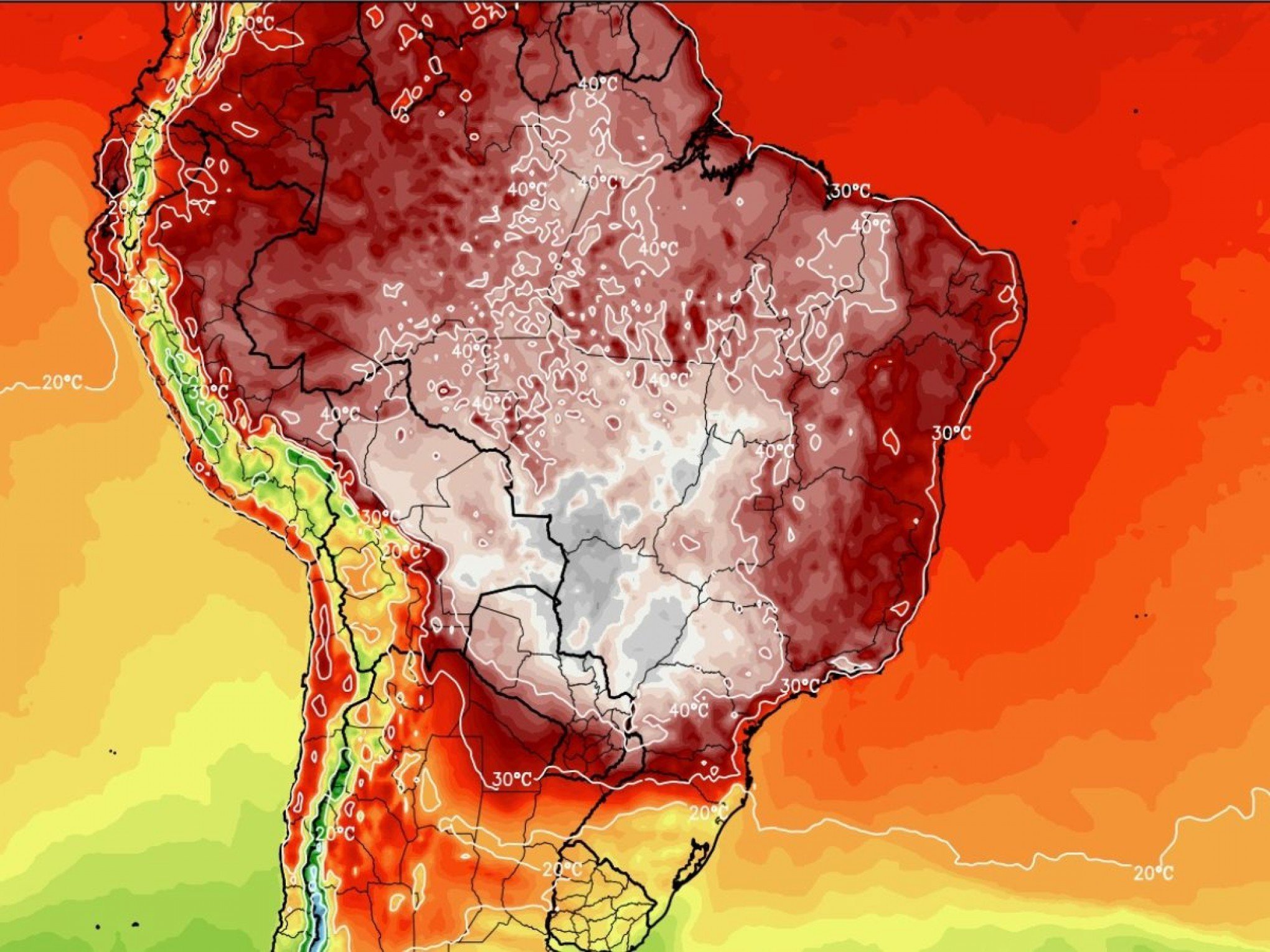 BOLHA DE CALOR: MetSul alerta para temperaturas entre 40°C e 45°C em várias regiões do Brasil