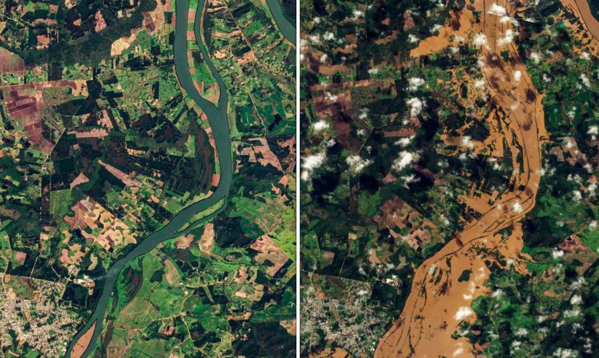 Imagens de satélite mostram alcance da destruição do ciclone no RS | Jornal NH