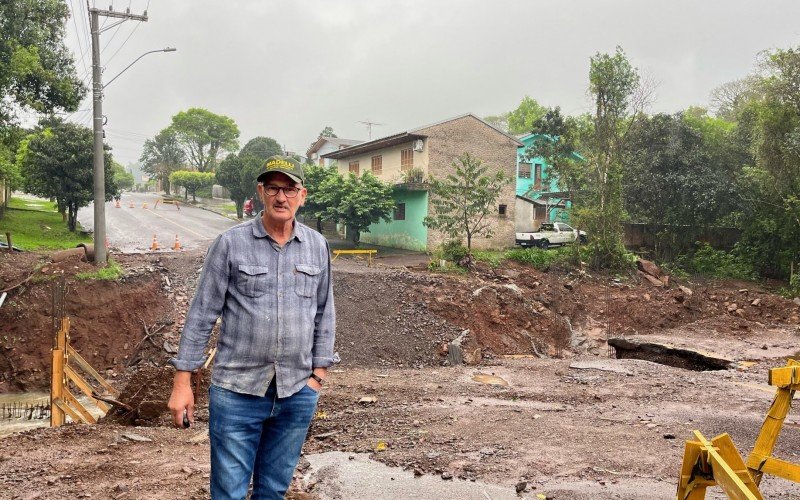 Ibanes Bressan espera que a obra seja finalizada o quanto antes para facilitar os deslocamentos | Jornal NH