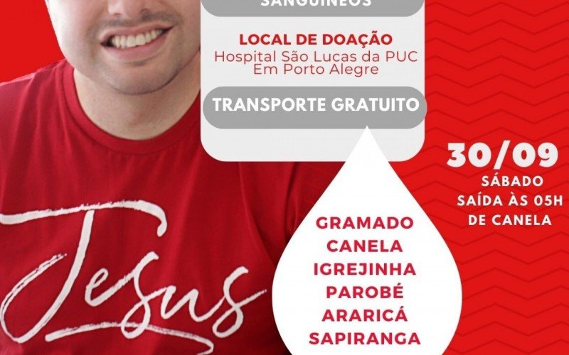 Campanha para doação de sangue para Júnior Luis Vaz