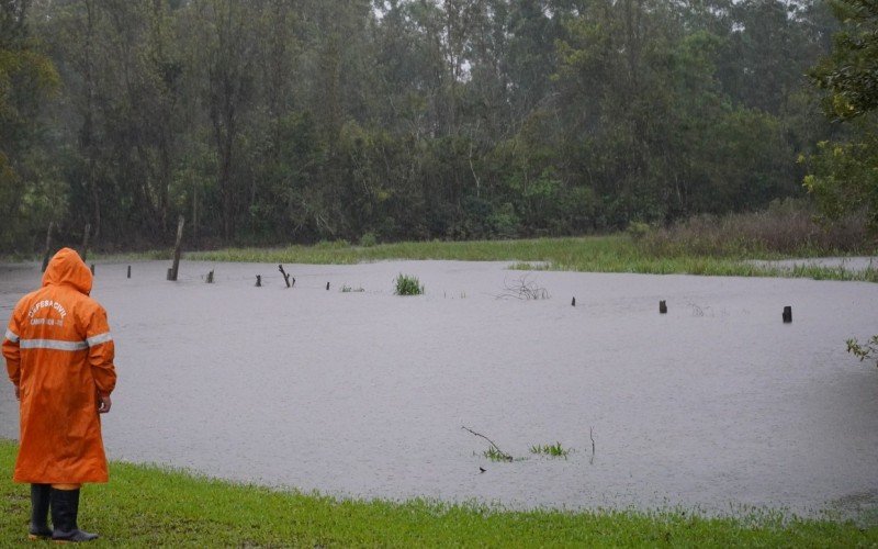 Sinal de alerta no Rio dos Sinos, em Campo Bom, nesta terça-feira | Jornal NH