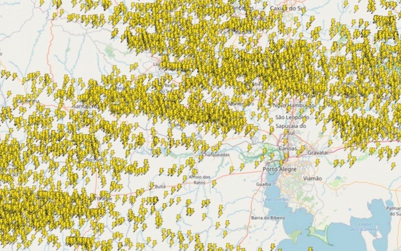 Mapa mostra alta incidência de raios no RS | Jornal NH