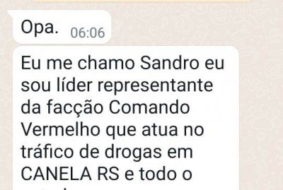 Ameaças por WhatsApp em tentativa de golpe