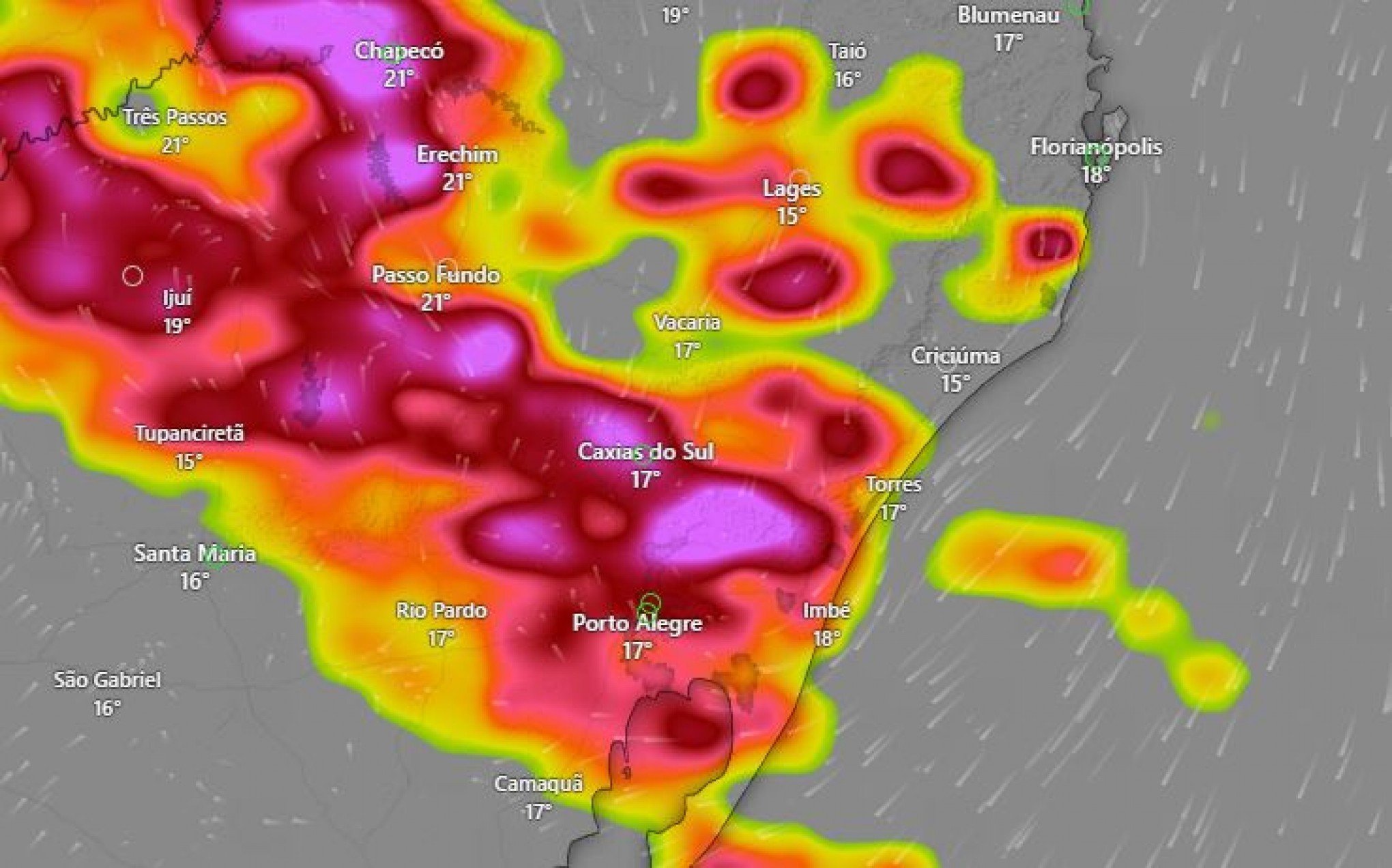 PREVISÃO DO TEMPO: Terça-feira de sol antecede virada no tempo com risco de temporais