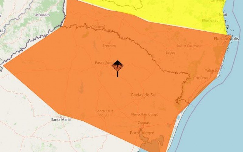 Alerta laranja para a metade norte do Rio Grande do Sul nesta sexta-feira | Jornal NH