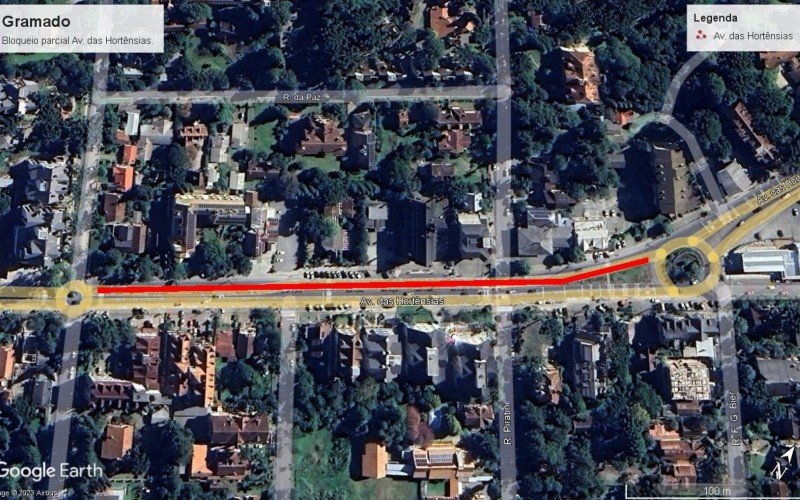 Obras da Corsan na Avenida das Hortênsias, em Gramado