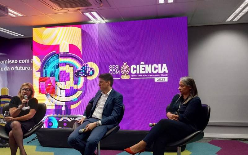 Sônia, Colombo e Ecleia durante apresentação do estudo | Jornal NH