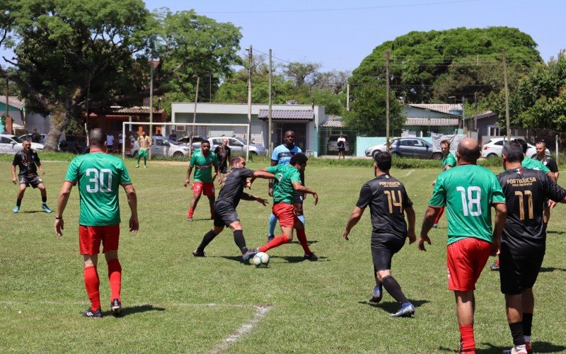 Lances da partida entre Portuguesa 1 x 2 RondÃ´nia, pela categoria 40+ do Campeonato Municipal de Futebol de Campo de Novo Hamburgo