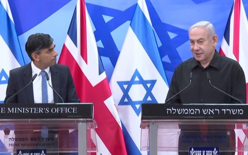 "Guerra com Hamas será longa", diz Netanyahu ao lado de premiê britânico | Jornal NH