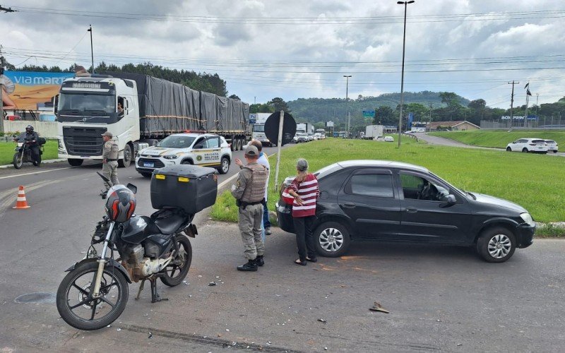Acidente com motociclista ferido na RS-239, em Campo Bom