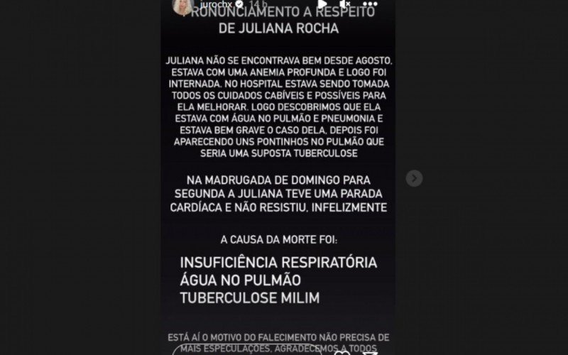 Causa da morte de Juliana Rocha é revelada nas redes sociais da maquiadora | Jornal NH