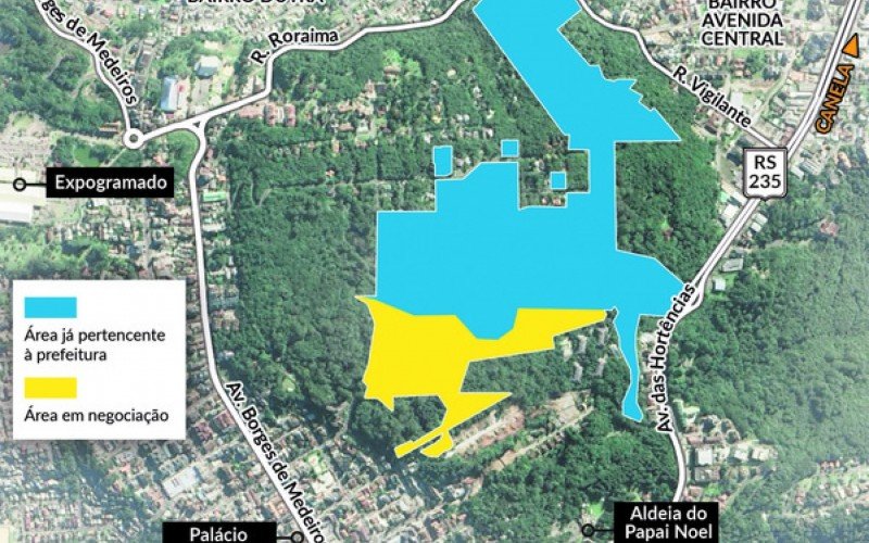 Área em negociação pela Prefeitura de Gramado