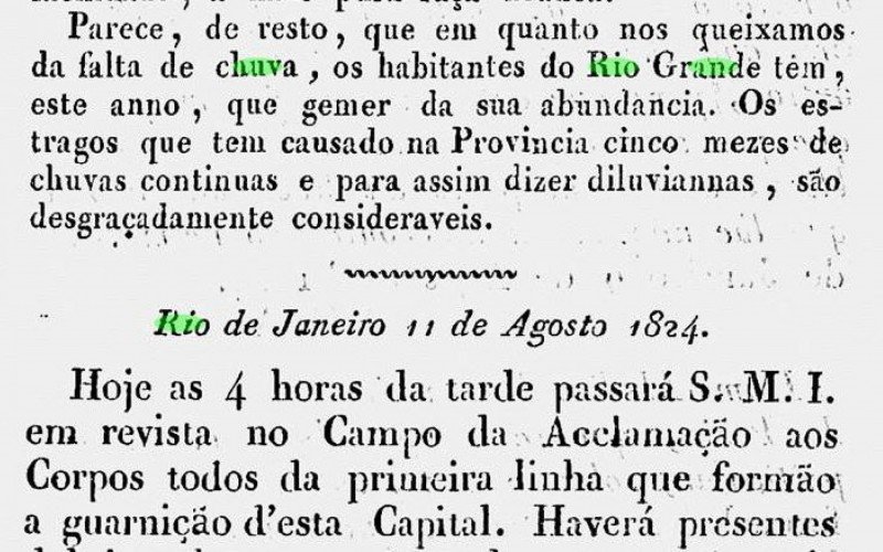 Nota do jornal O Spectador Brasileiro de 11 de agosto de 1824 | abc+