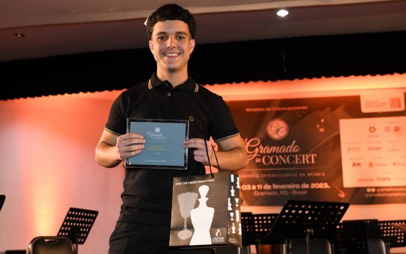 Bruno de Sousa, vencedor do último Concurso Jovens Solistas, do Gramado in Concert