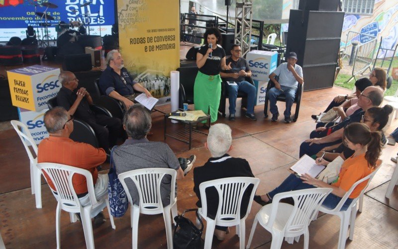 A roda de conversa contou com diversas pessoas ligadas à história das ferrovias e do Museu