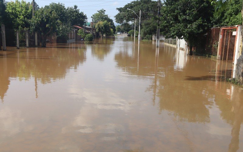 Rua Frederico Mayer virou extensão do Rio dos Sinos