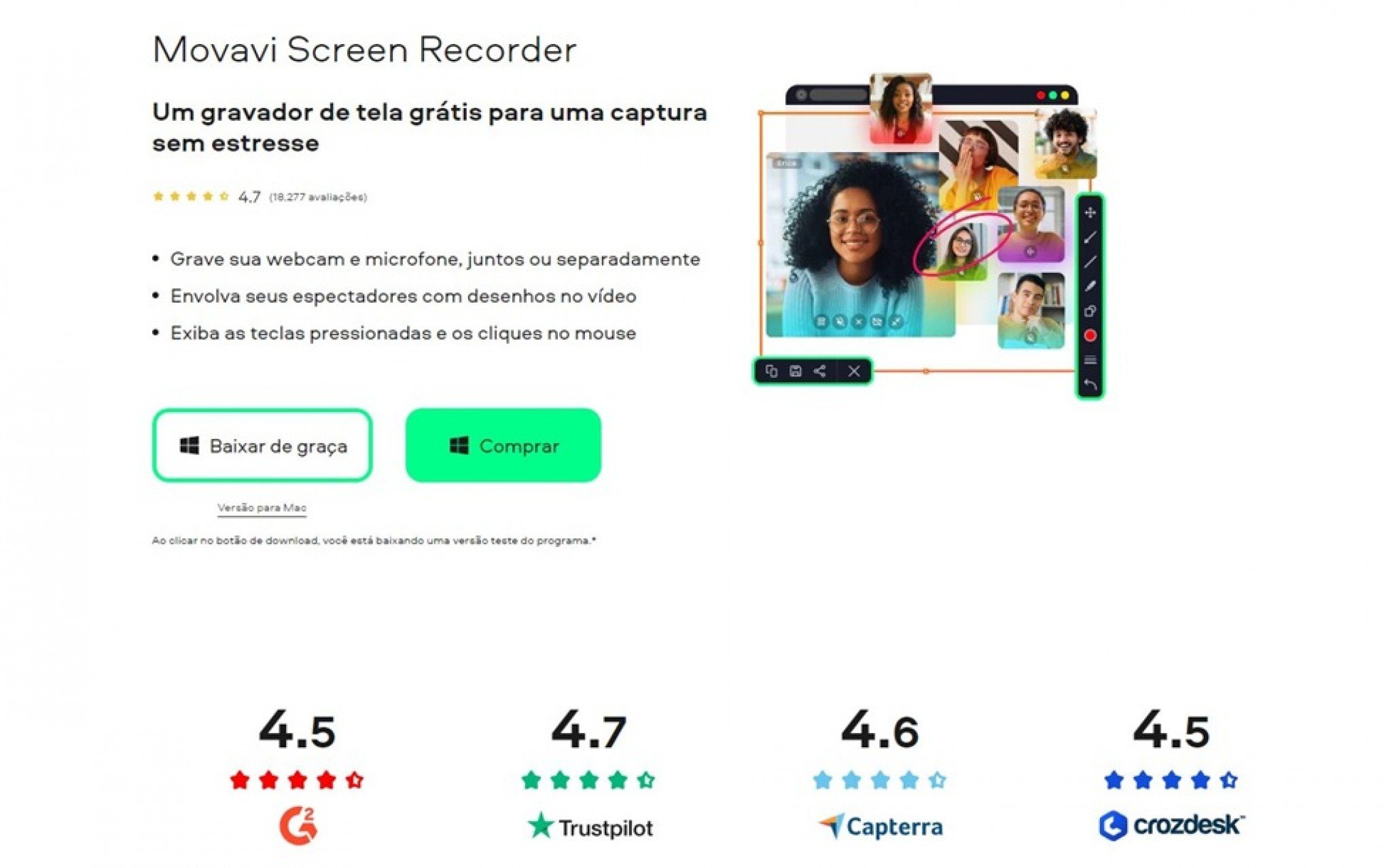 Revisão do Movavi Screen Recorder