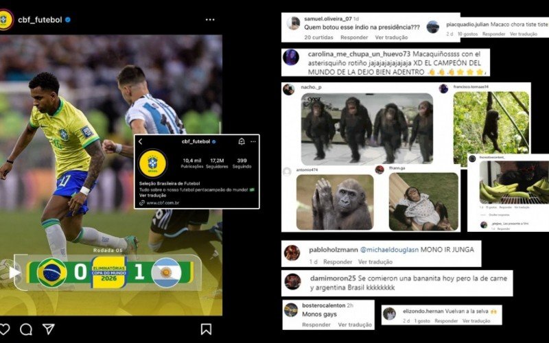 CBF e futebol brasileiro sÃ£o vÃ­timas de ataques racistas nas redes sociais
