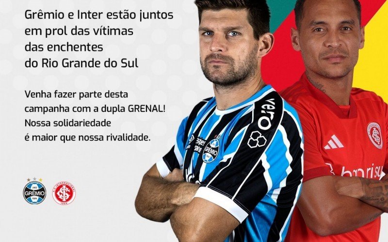 Ação Futebol Pelo RS coloca Grêmio e Inter lado a lado por uma causa nobre | Jornal NH