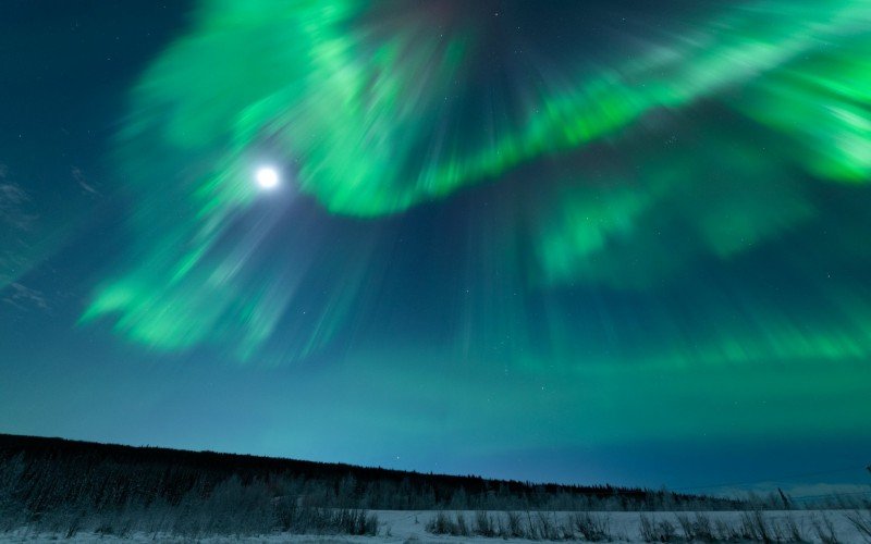 Aurora Corona fotografada em Fairbanks, Alaska