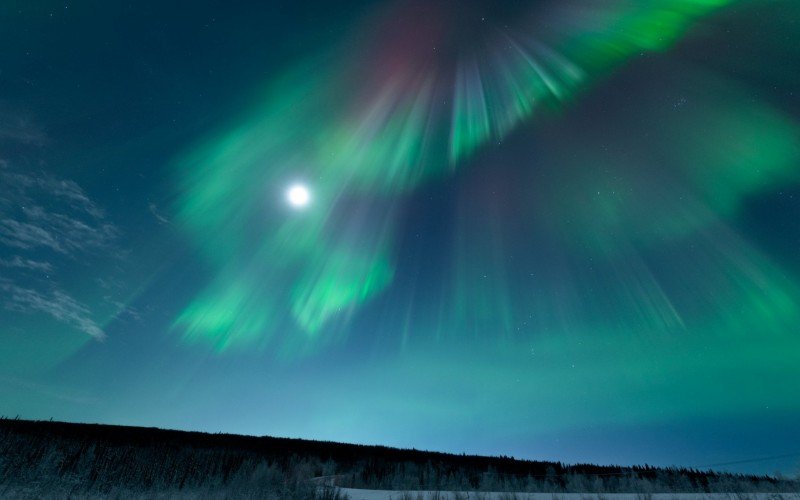 Aurora Corona fotografada em Fairbanks, Alaska