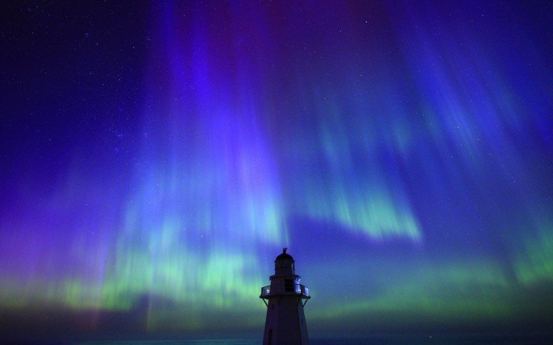 Aurora Corona vista em Nova ZelÃ¢ndia