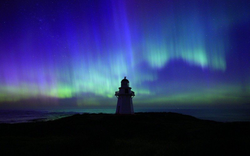 Aurora Corona vista em Nova ZelÃ¢ndia
