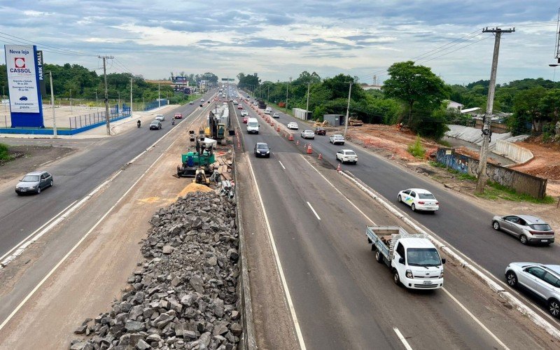 Obra causa interdição de pista na BR-116, em Sapucaia do Sul  | Jornal NH