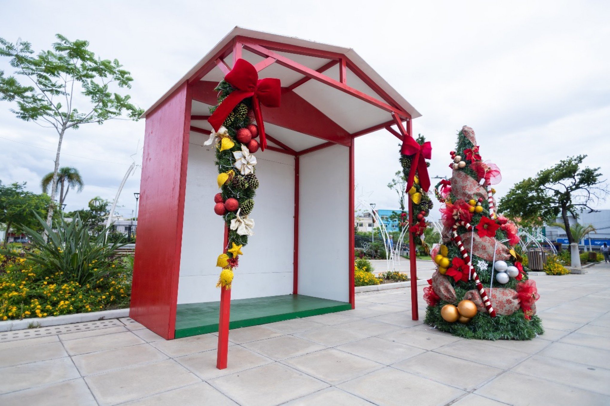 Montagem decoraÃ§Ã£o Encantos de Natal em Sapucaia do Sul