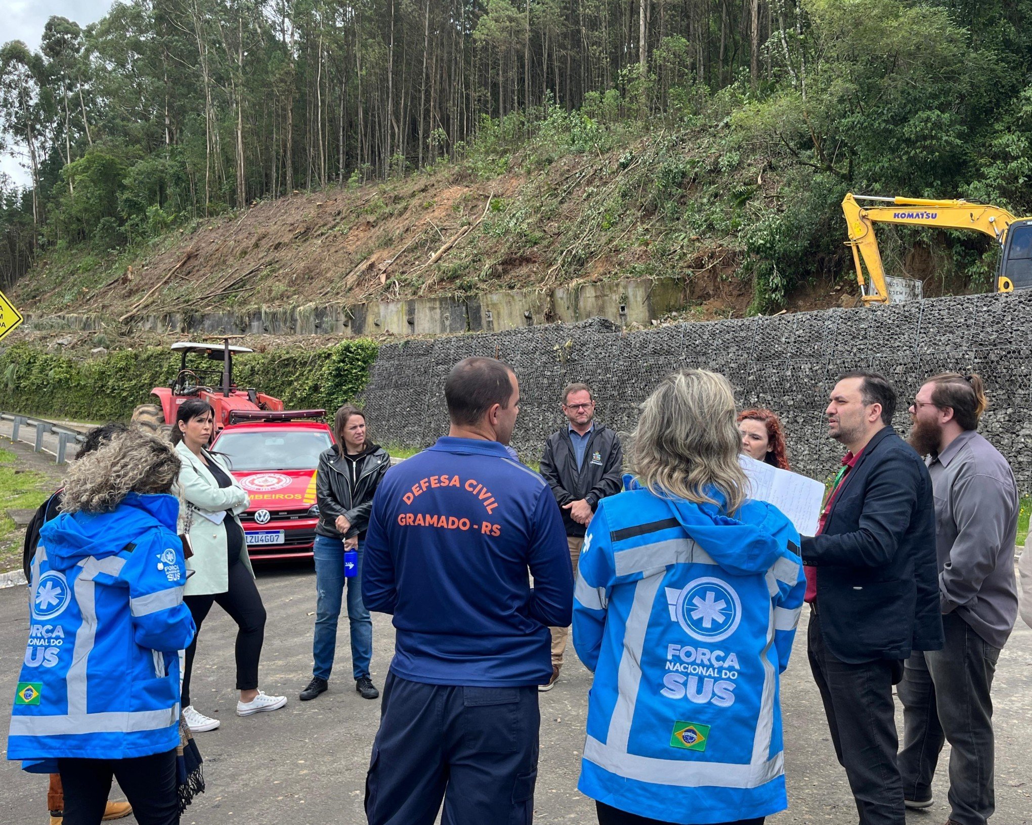 GRAMADO: Áreas atingidas por chuvas intensas são vistoriadas pela Força Nacional do SUS