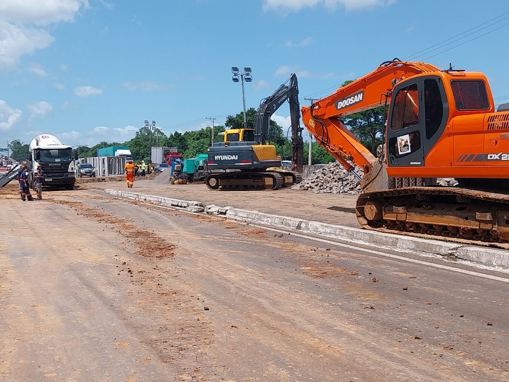 Obras na BR-116, em Sapucaia do Sul