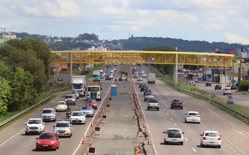 Obras paradas na BR-116, entre São Leopoldo e Novo Hamburgo, devido a paralisação de funcionários de empresa subcontratada pelo consórcio BR-116 Norte | Jornal NH