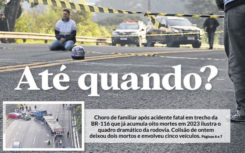 Foto publicada na capa do Jornal NH de 22 de junho de 2023 | Jornal NH