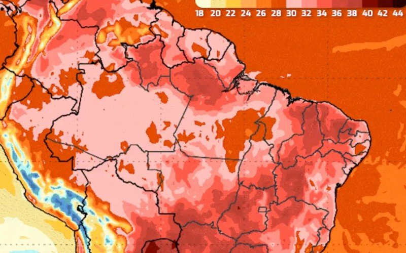 Mapa de calor do Inmet mostra as temperaturas até o domingo | Jornal NH