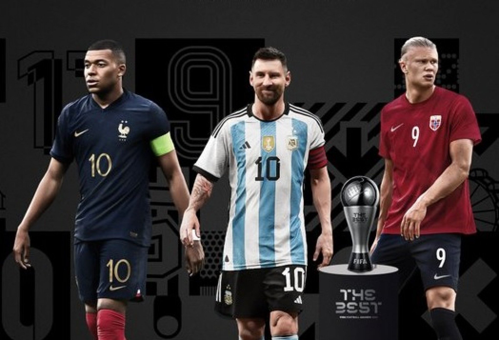 Mbappé, Messi e Haaland são finalistas do prêmio de melhor jogador da Fifa