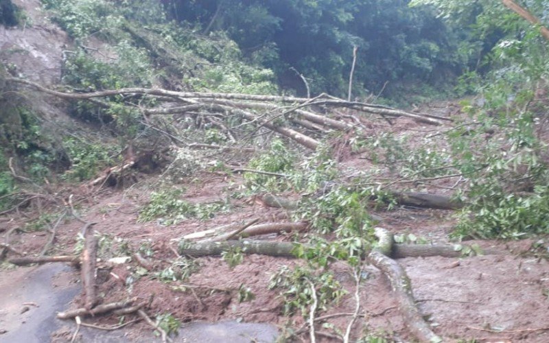 Queda de barreira deixou trÃ¢nsito em meia pista na BR-116, em Picada CafÃ©