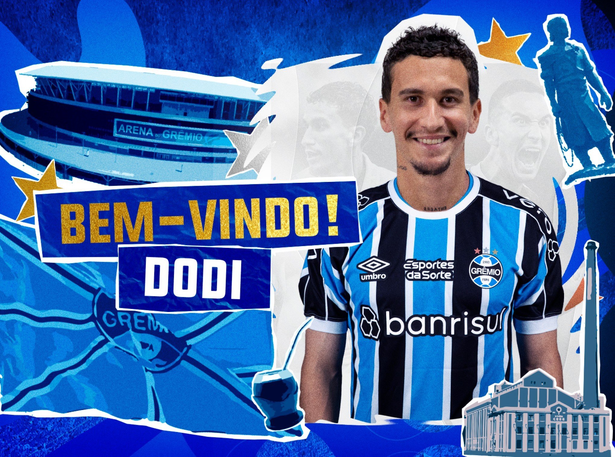 Volante Dodi chega ao Grêmio e é mais um reforço anunciado para 2024