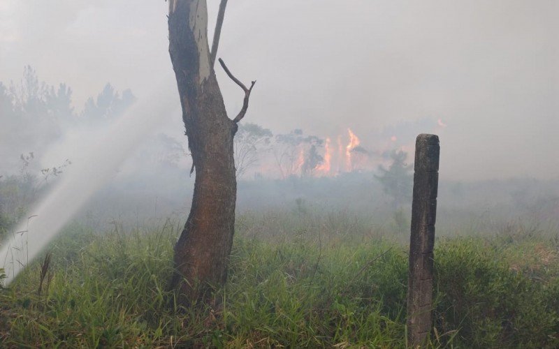 Bombeiros combatem incÃªndio no Parque Estadual da Serra do Tabuleiro