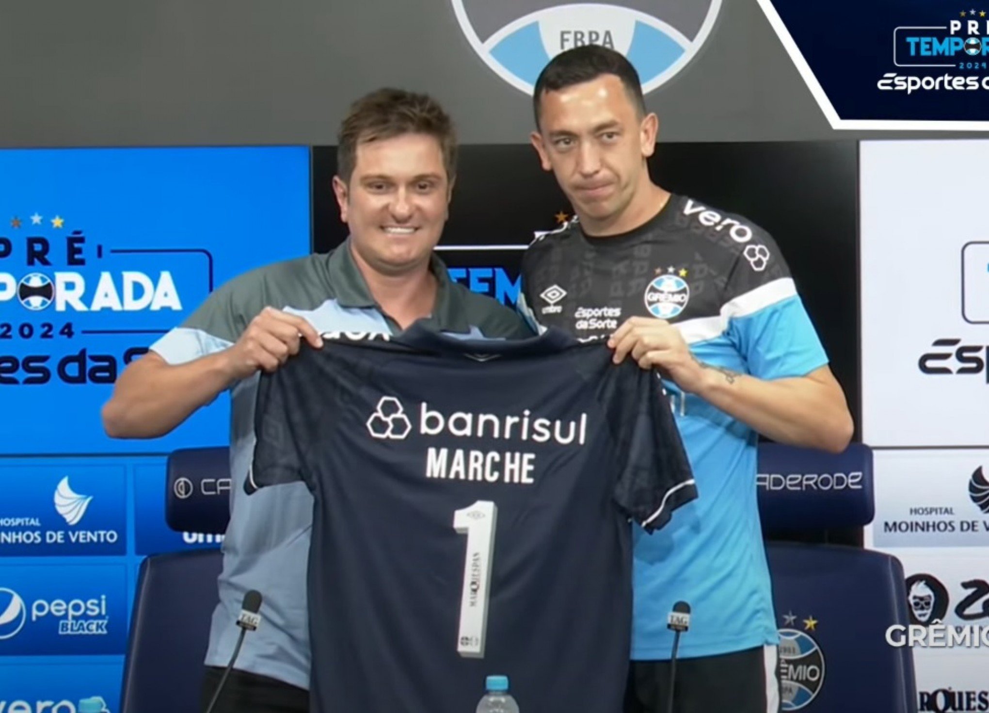 Marchesín se diz motivado pela oportunidade e recebe a camisa número 1 de Antônio Brum