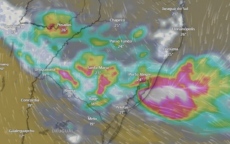 Quarta-feira deve ser de chuva forte na metade leste do Rio Grande do Sul | abc+