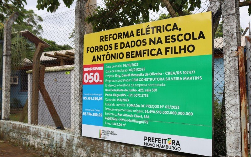 Vistoria de obras nas escolas municipais de Novo Hamburgo