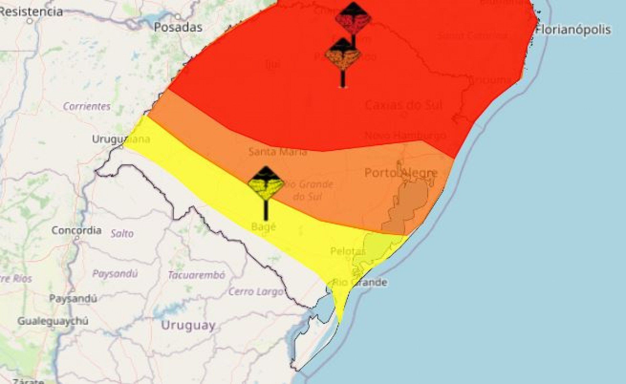 TEMPESTADE: RS tem três alertas do Inmet para novos temporais e aviso da Defesa Civil para inundações