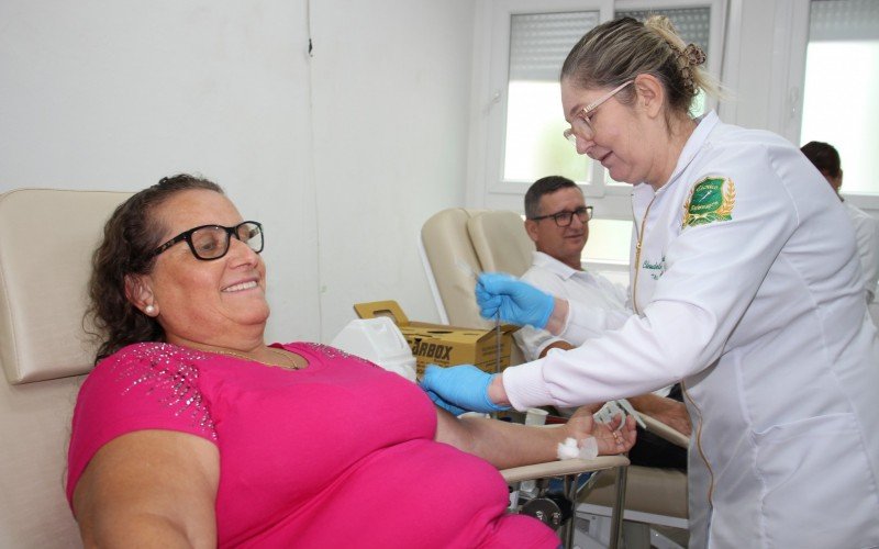 Tereza de Oliveira de 58 anos fez sua primeira doação de sangue neste sábado (20) | abc+