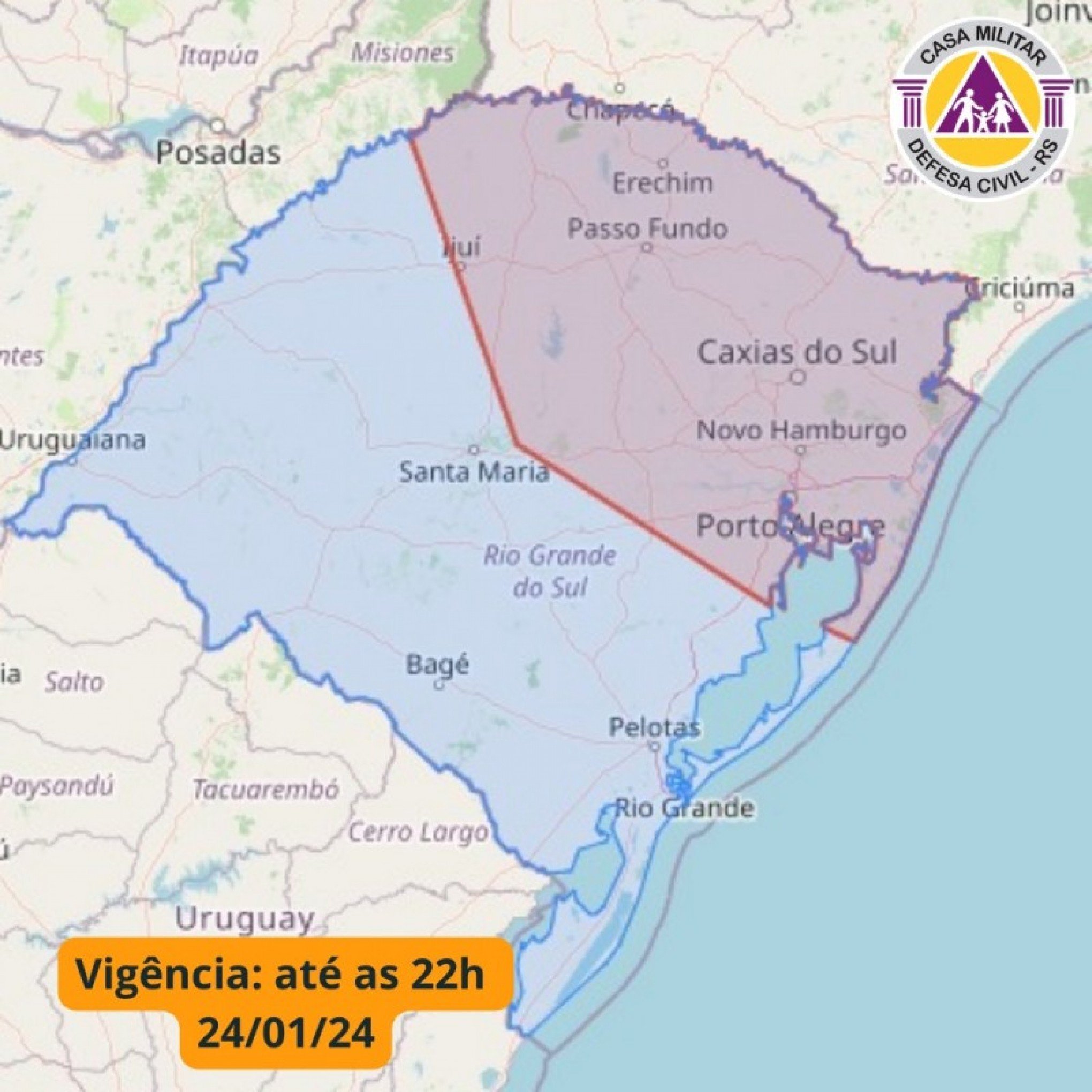 PREVISÃO DO TEMPO: Região metropolitana e Vale do Sinos recebem alerta da Defesa Civil por risco de chuva forte nesta quarta-feira