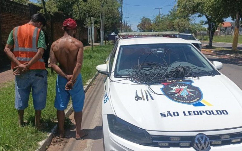 GCM prende homens que tentavam furtar cabos de fiação pública